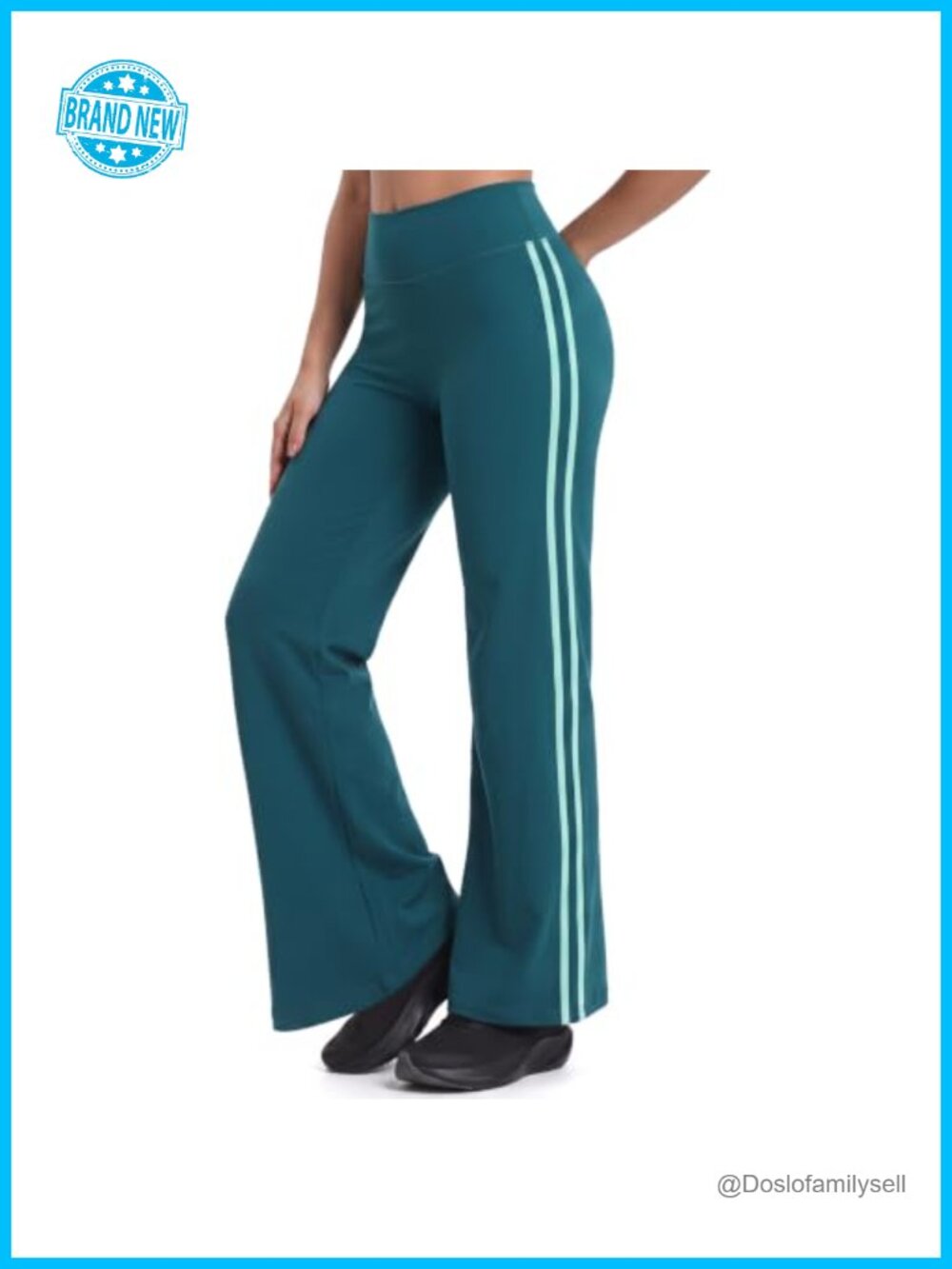 Striped Straight-Leg Yoga Pants High Waist 31.5" Inseam